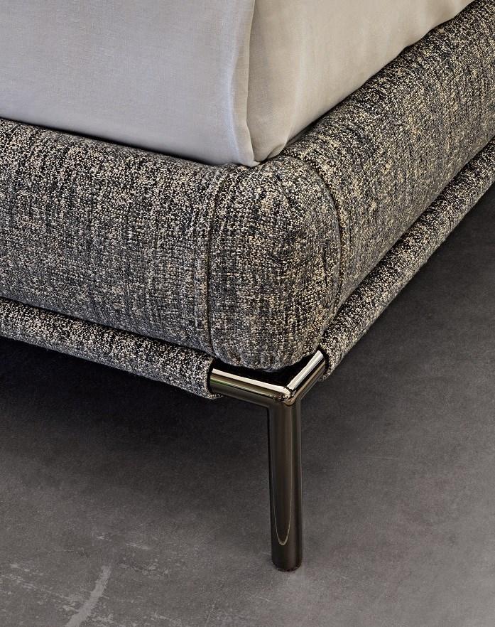 ICON Upholstered fabric double bed with removable cover