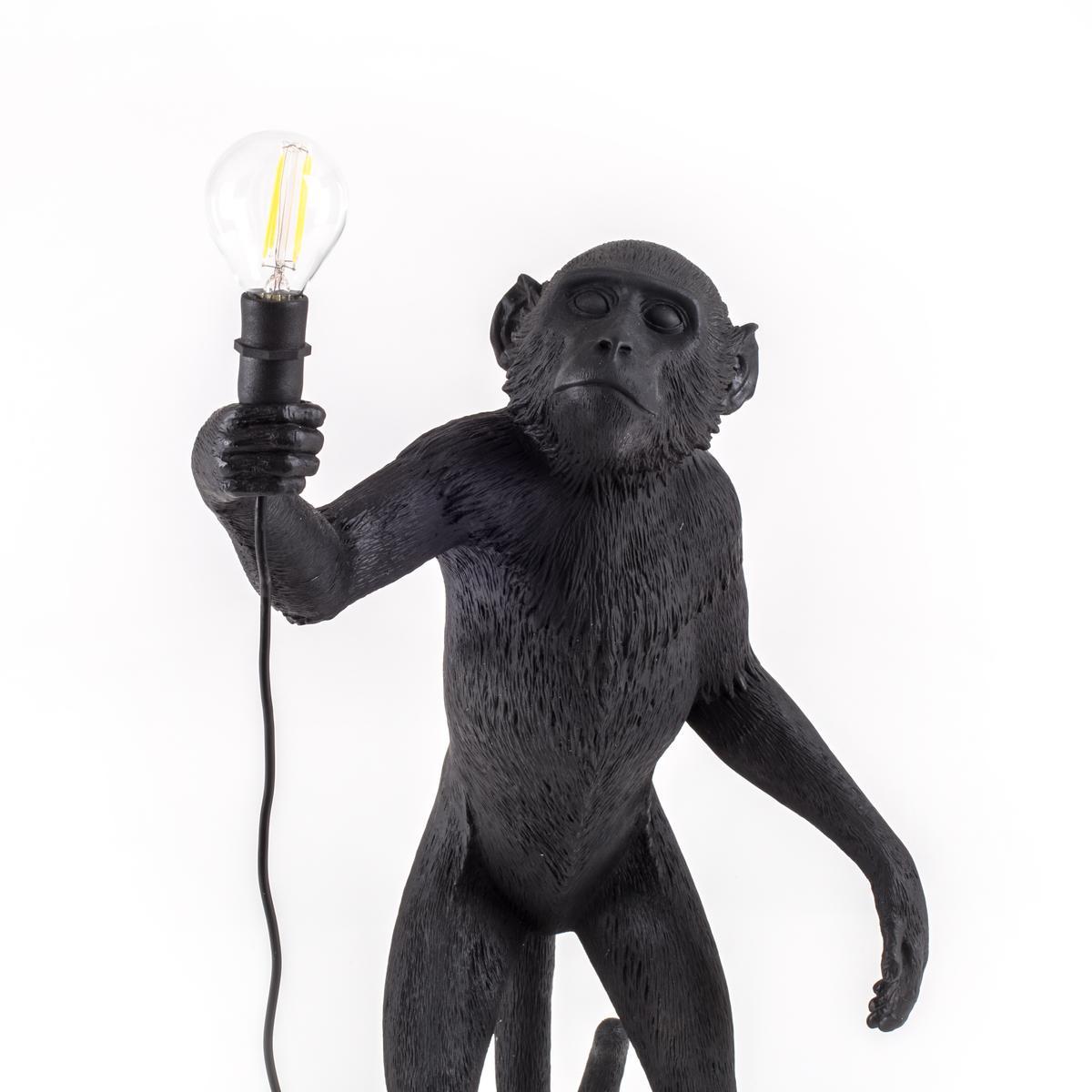 THE MONKEY LAMP BLACK STANDING LED resin floor lamp