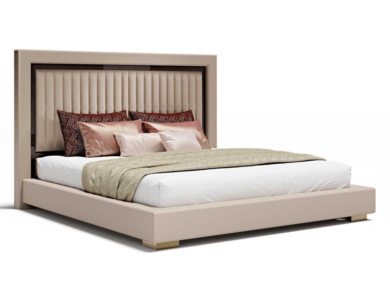 KLASS Double bed with upholstered headboard