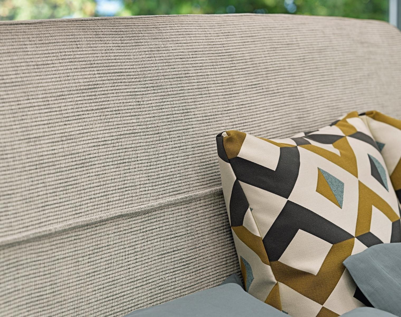 MANDARINE Upholstered fabric double bed