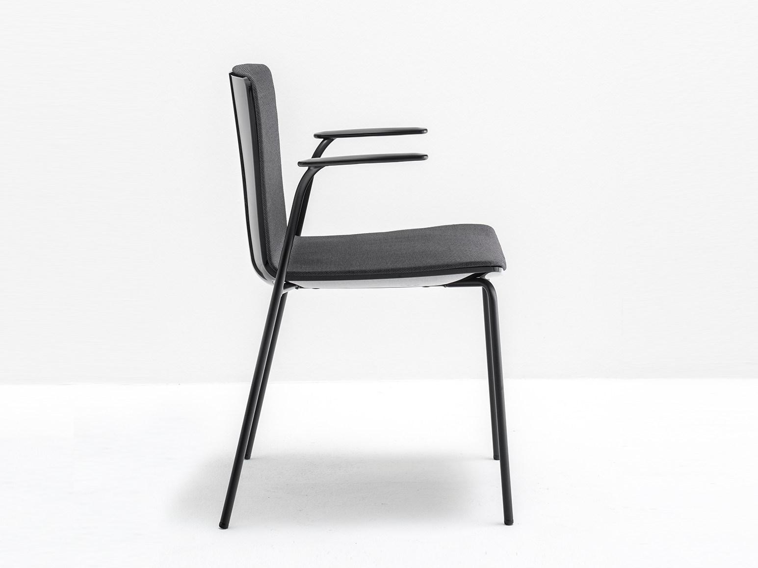 NOA 726 Upholstered polycarbonate chair with armrests