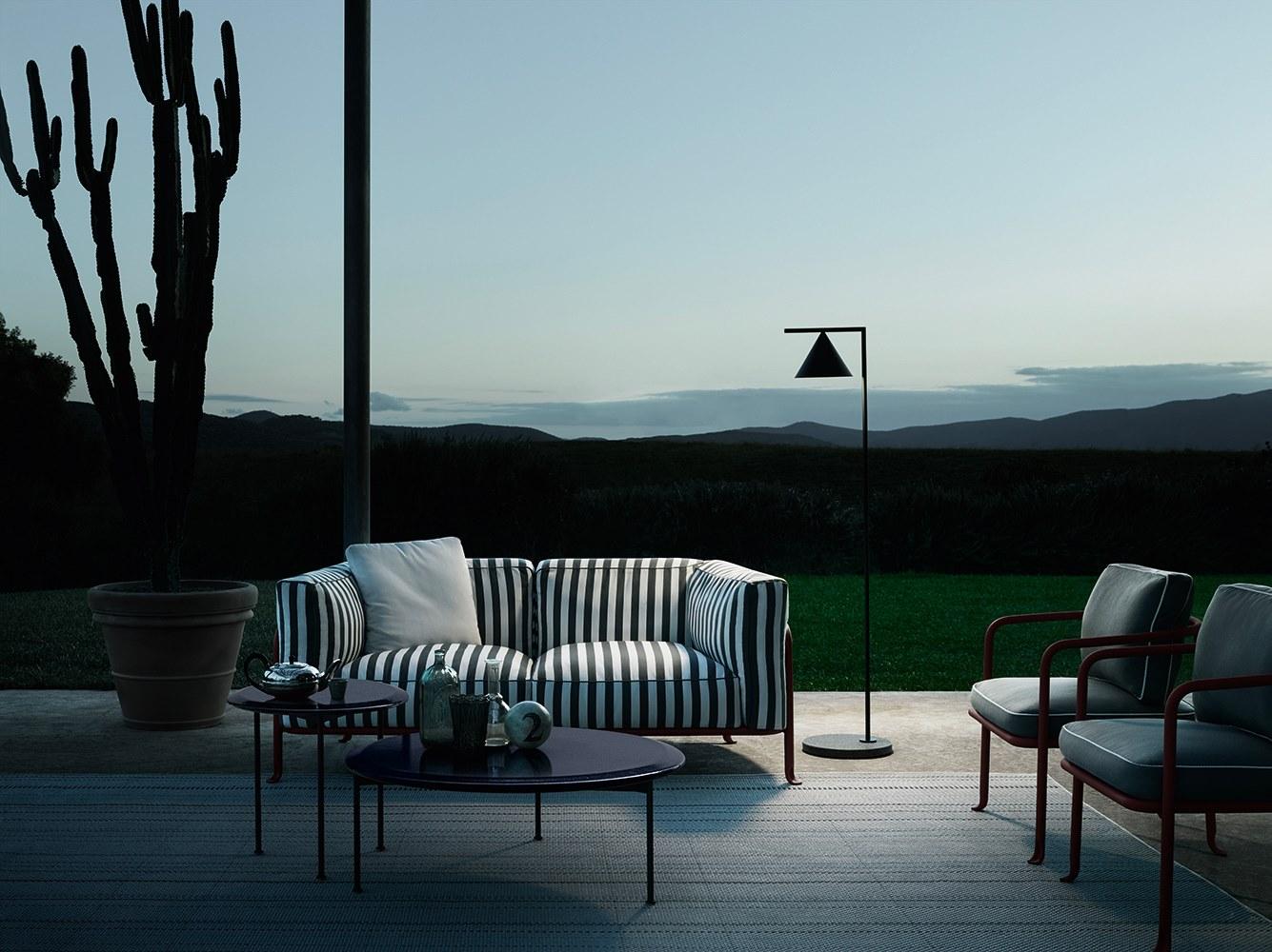 BOREA Garden side table with lava stone top