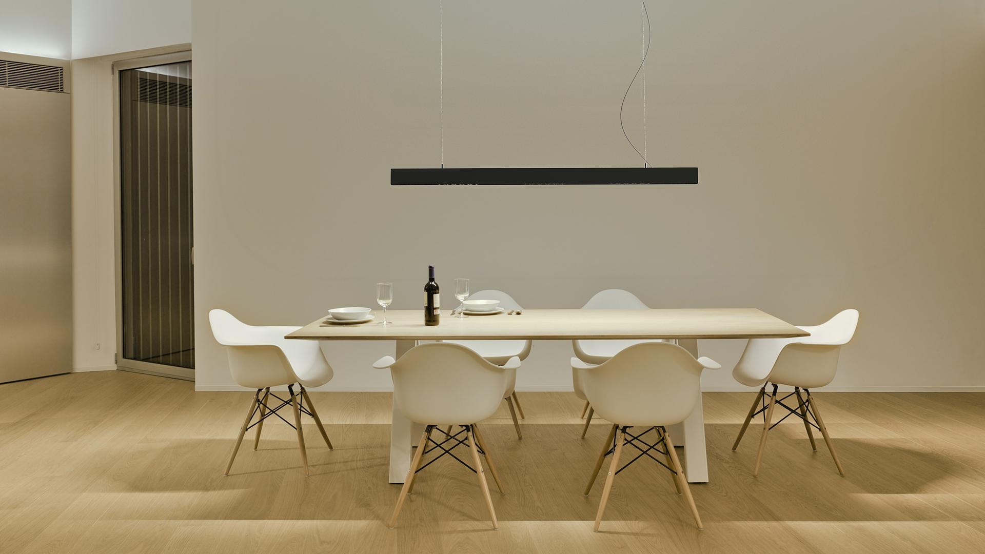 BLACK FOSTER SUSPENSION 1600 Contemporary style LED direct light aluminium pendant lamp