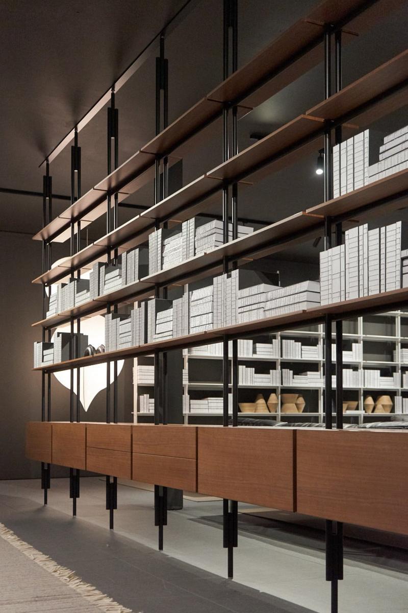JACK Open floor-ceiling mounted bookcase