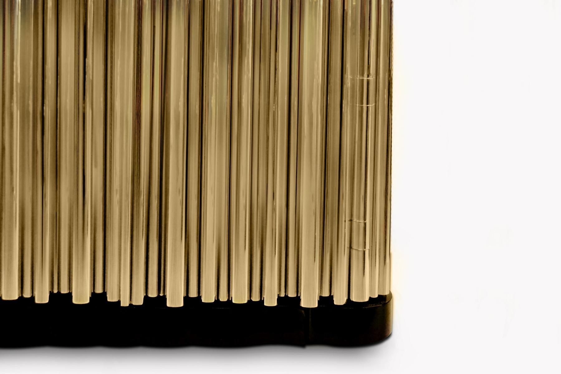 SYMPHONY Rectangular brass bedside table