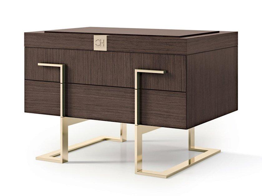 7922 Rectangular wooden bedside table with drawers