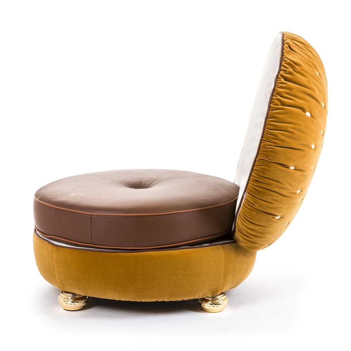BURGER CHAIR Upholstered fabric easy chair