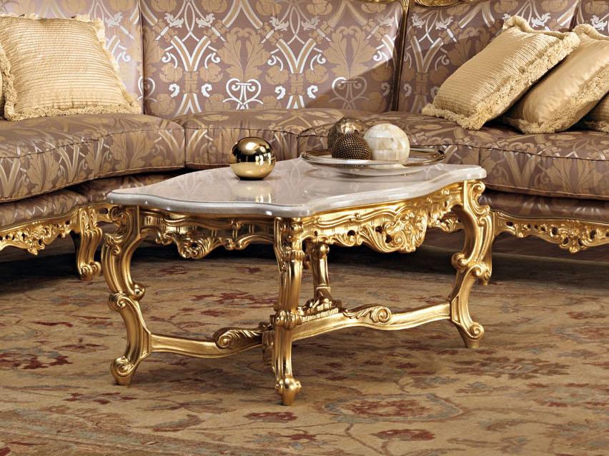 11615 Low rectangular solid wood coffee table