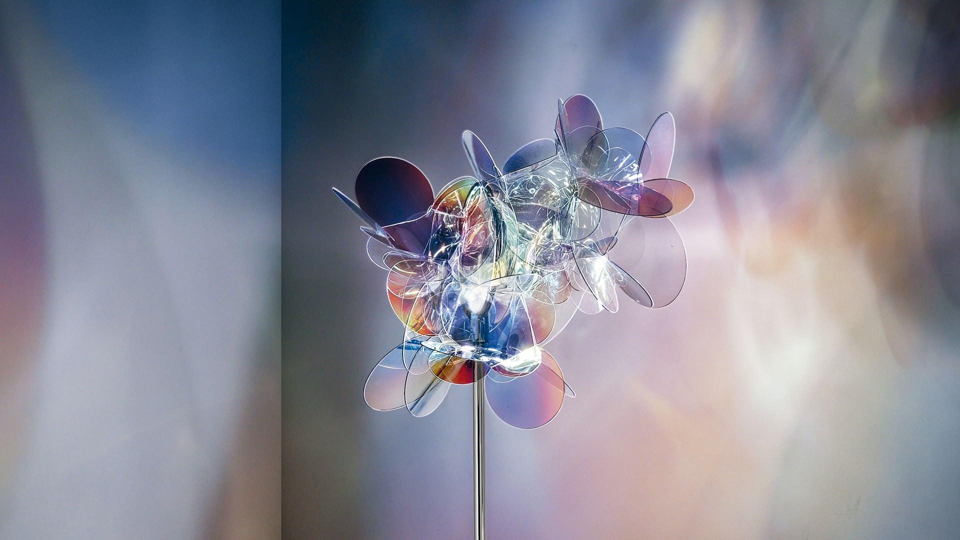 MILLE BOLLE LED polycarbonate and stainless steel floor lamp