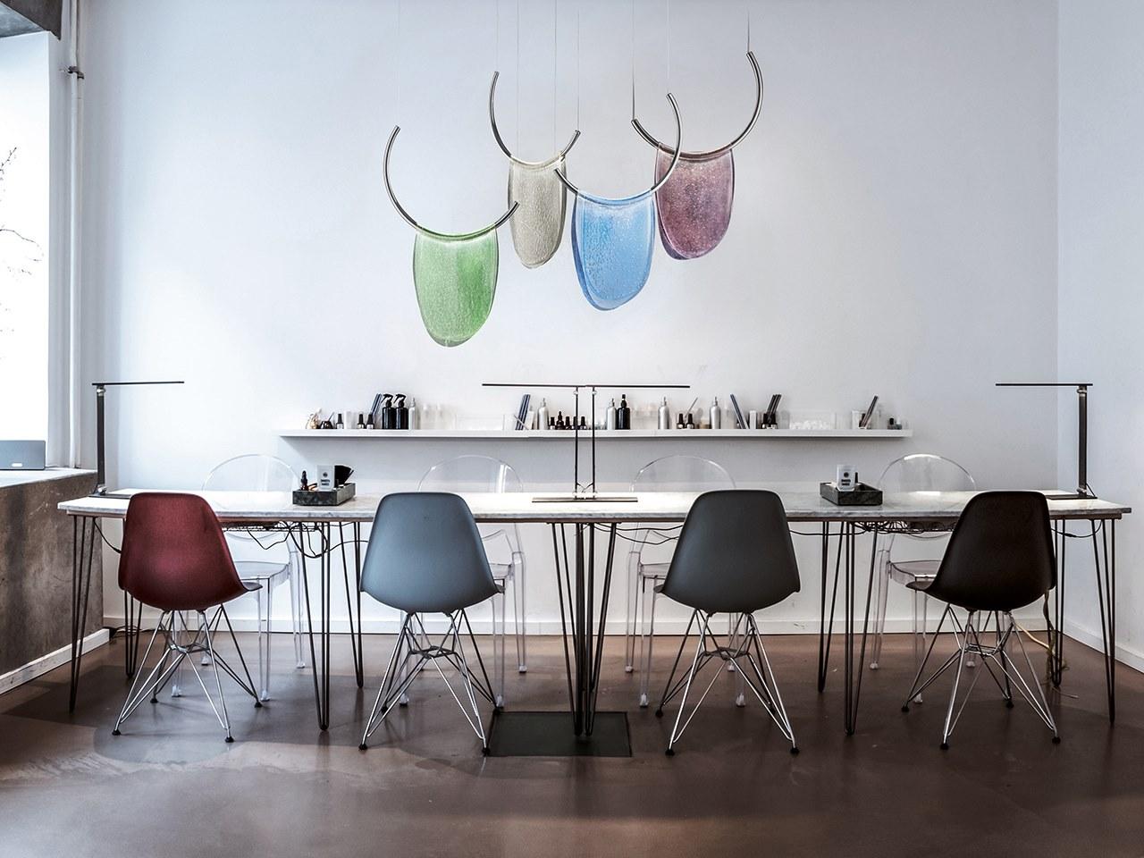 DALÌ LED adjustable stained glass and metal pendant lamp