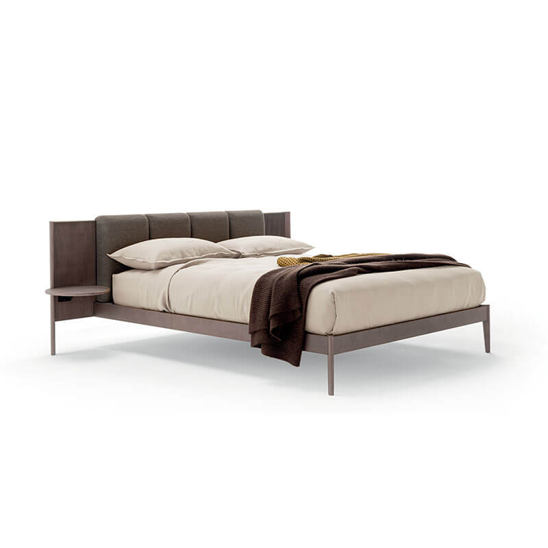 MILLERIGHE Fabric bed with upholstered headboard
