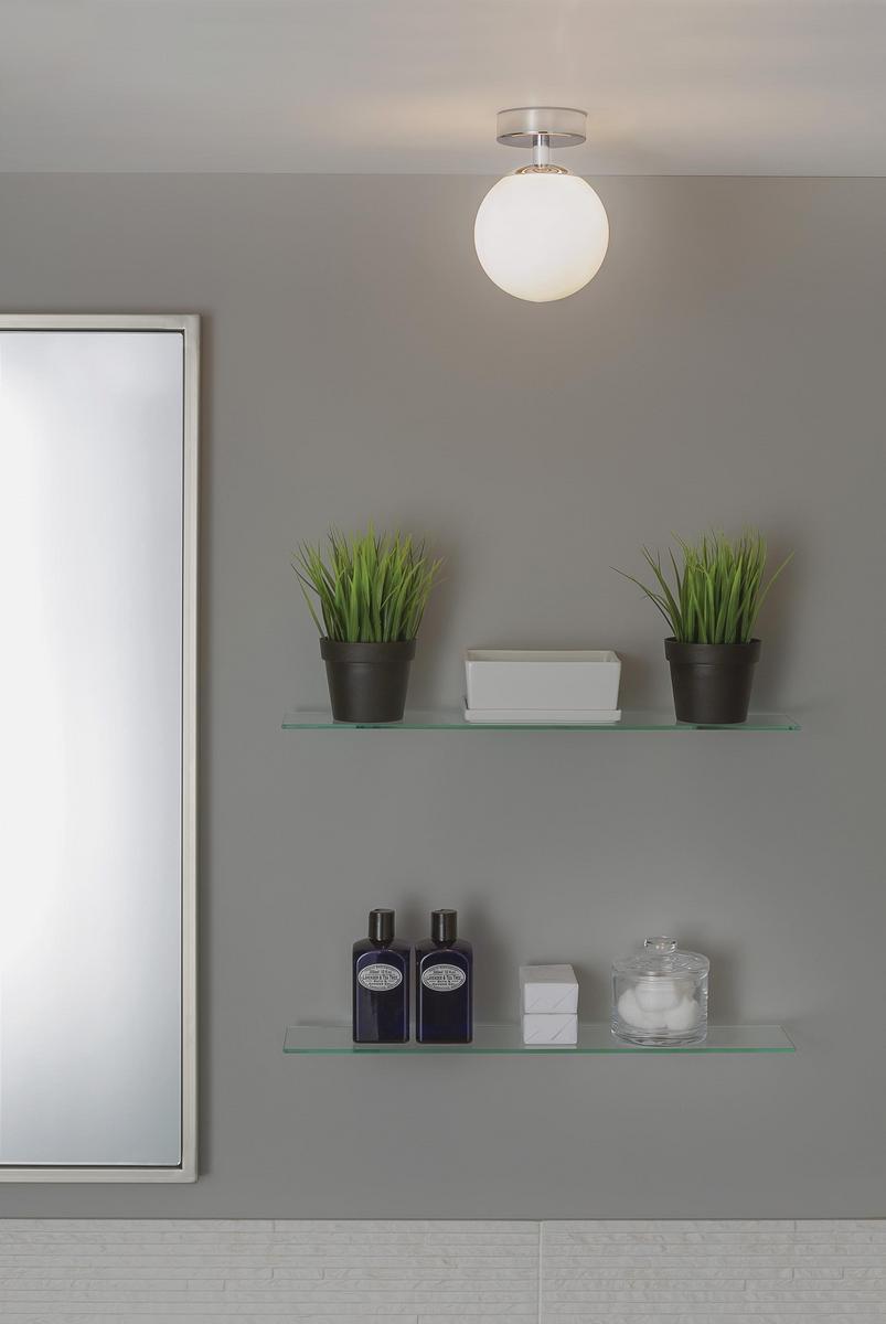 DENVER LED glass and steel ceiling lamp with dimmer