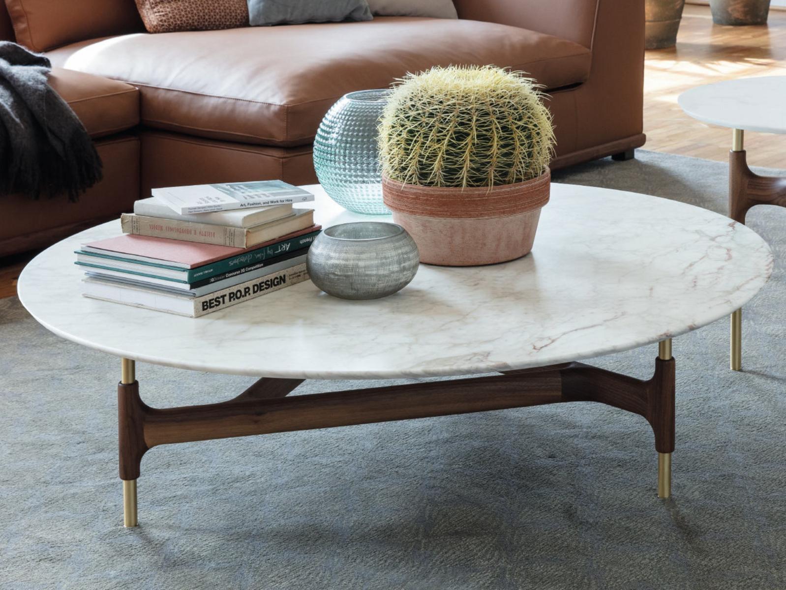 JOINT Round marble coffee table for living room