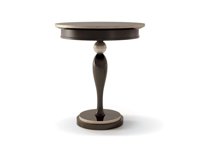 5040 Round wooden high side table