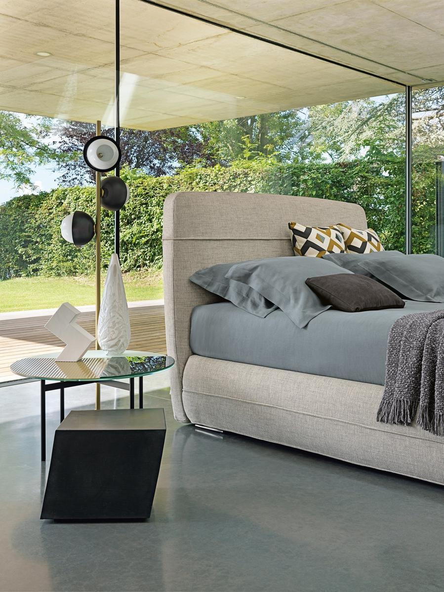 MANDARINE Upholstered fabric double bed
