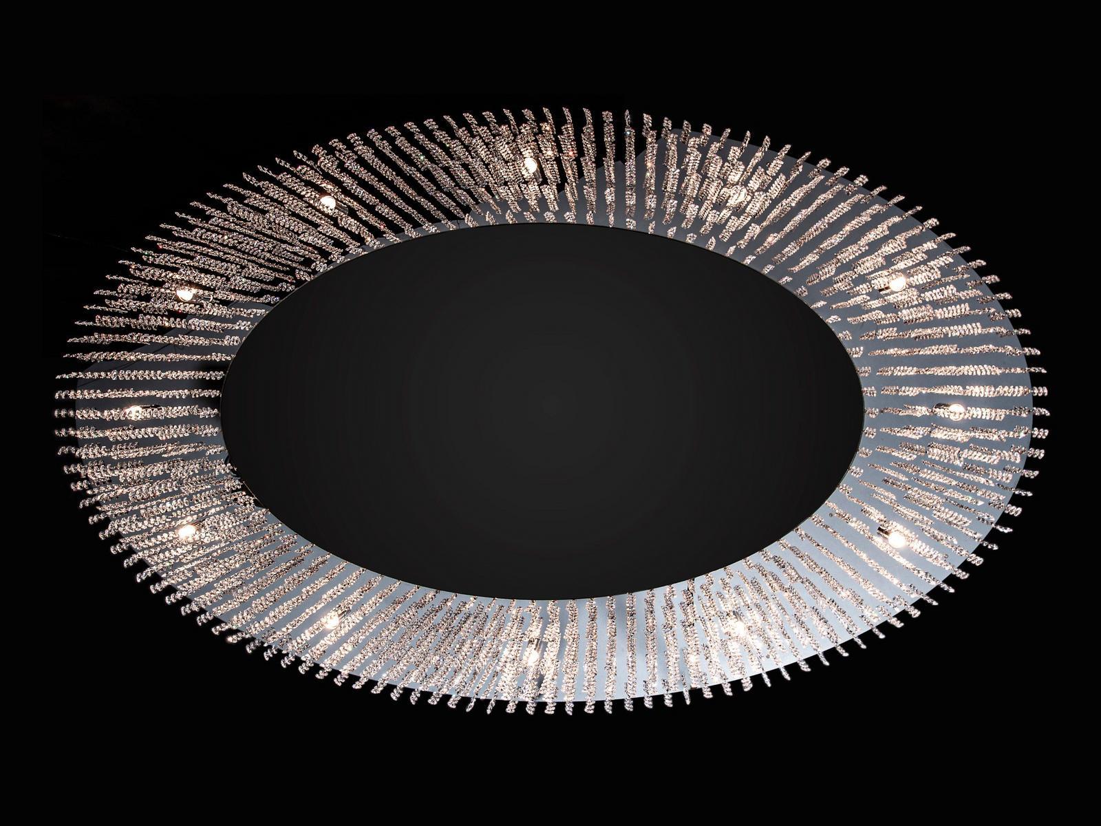 SKY CYCLES OVAL H12 Direct light metal pendant lamp with crystals