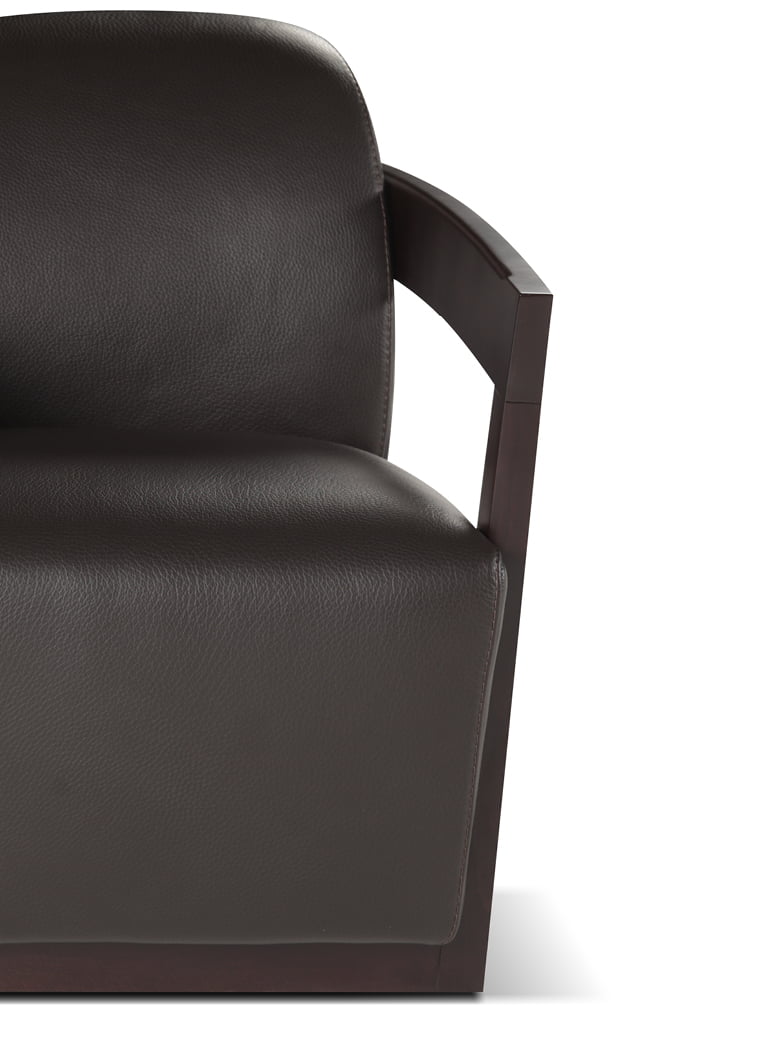 GRAND HOTEL Elegant Grand Hotel armchair, timeless design, highly comfortable, fits any decor, customizable beech wood finishes, simple yet sophisticated lines.