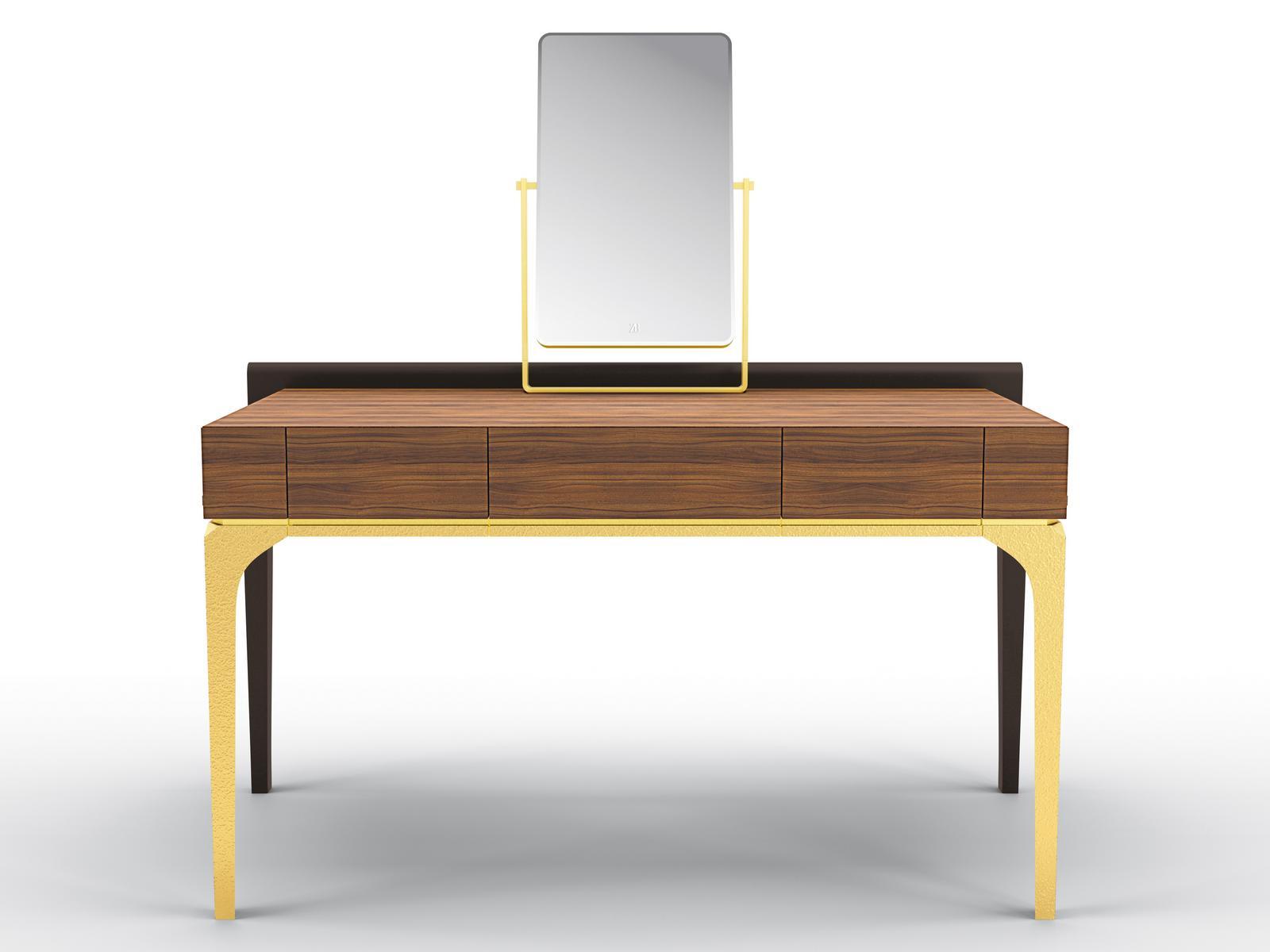 MADEMOISELLE Walnut dressing table and metal legs