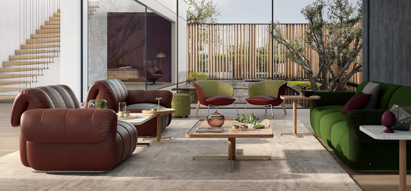PENELOPE Fabric easy chair with armrests