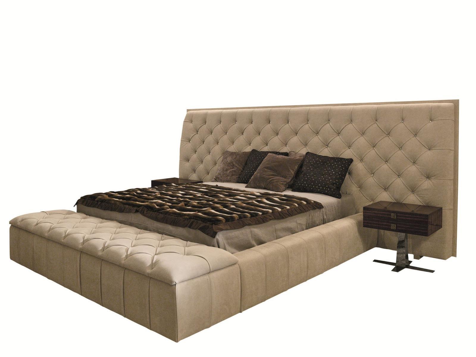 NAPOLEON Fabric bed with upholstered headboard