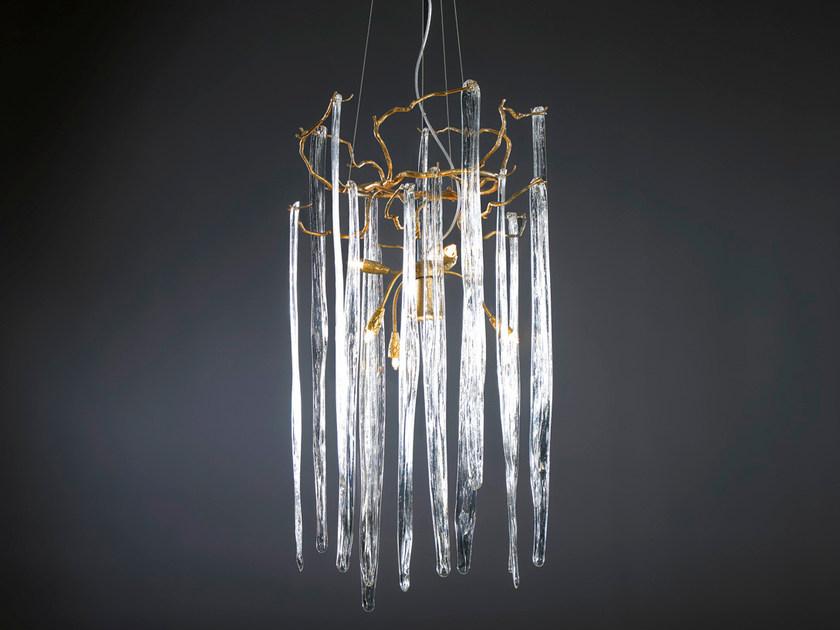 WATERFALL CT3296/9 Handmade bronze pendant lamp