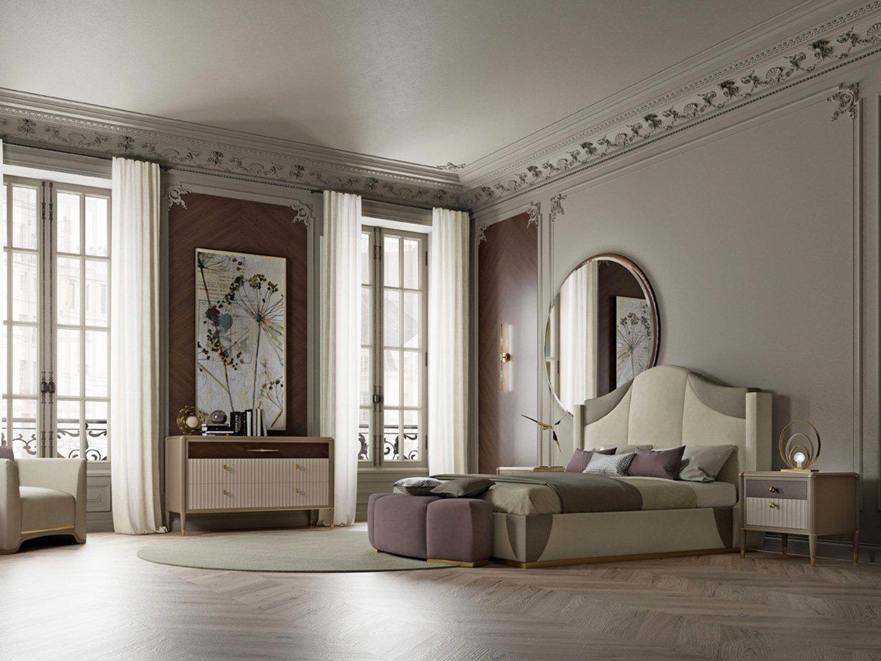 PR.52 Upholstered fabric double bed