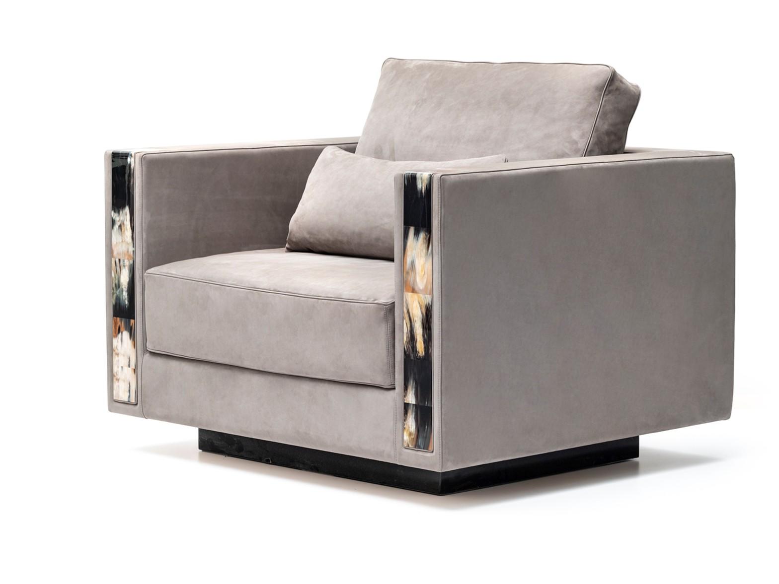 ZEUS 6089L Nabuk armchair with armrests