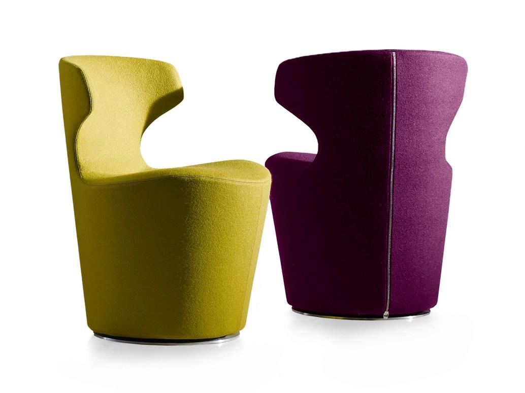 MINI PAPILIO Swivel upholstered fabric chair