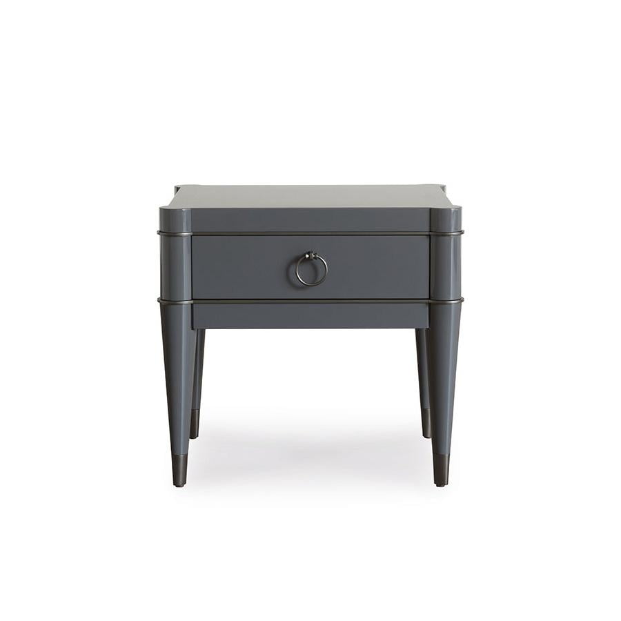 AMBRA Rectangular lacquered bedside table with drawers