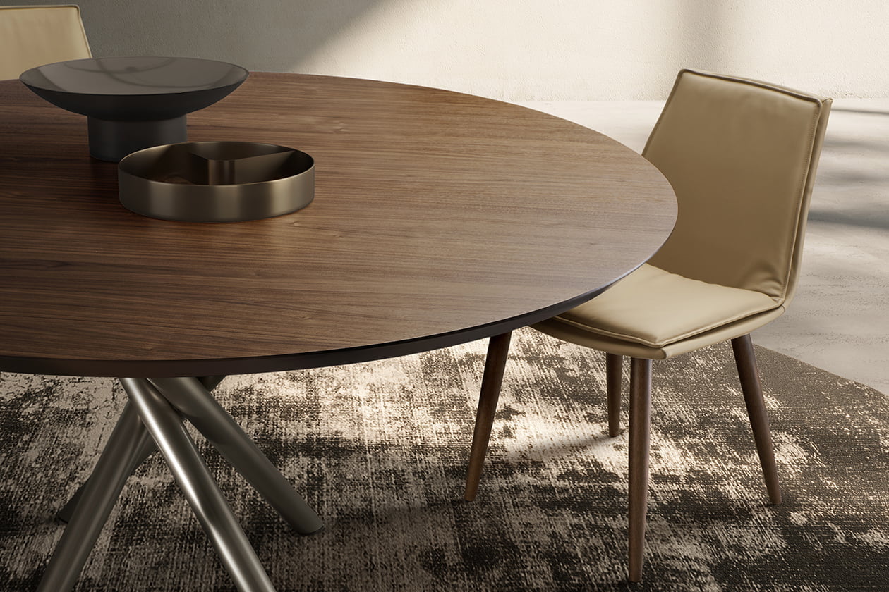 BALY WOOD Rectangular veneer table in a modern style