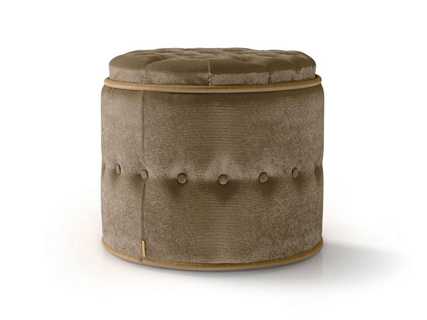 5083 Upholstered round velvet pouf