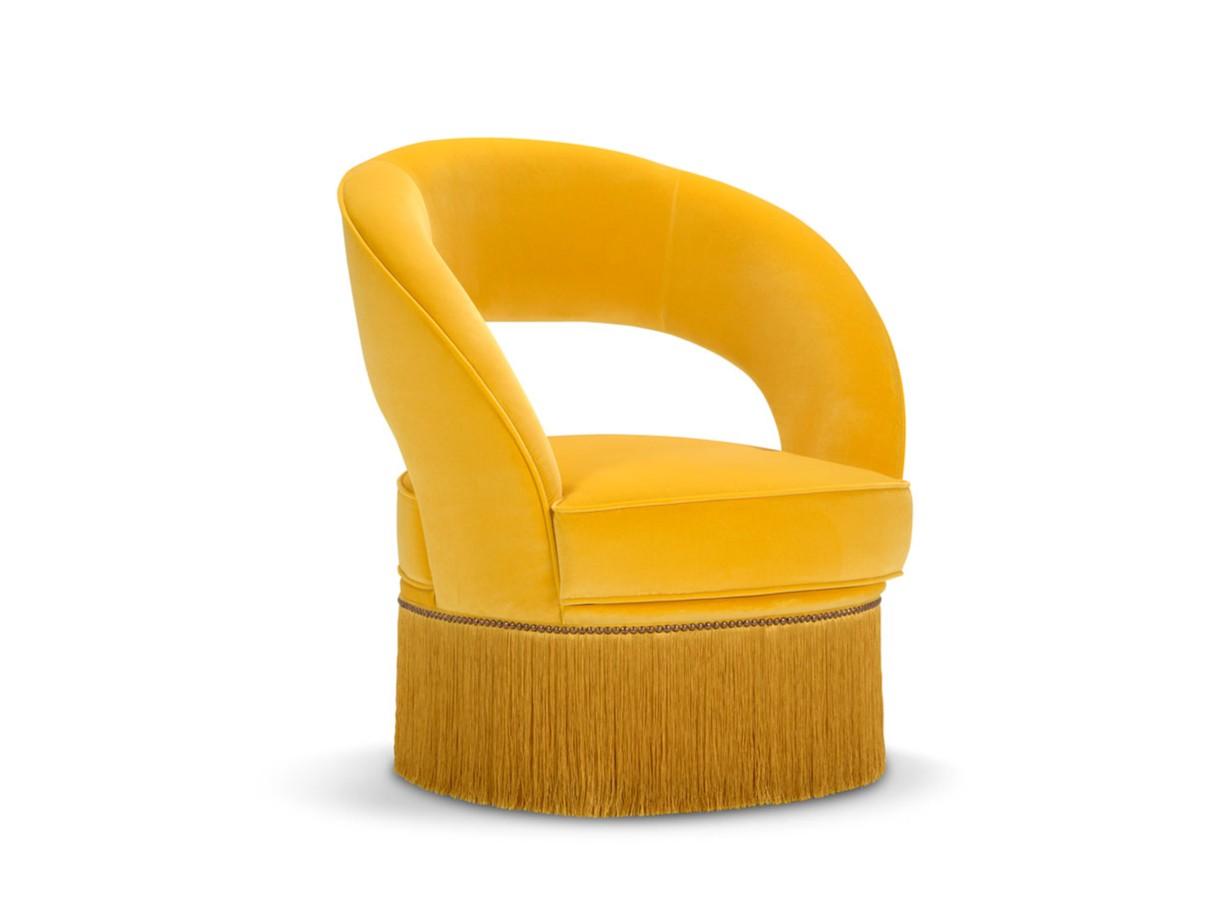 DIONE Upholstered fabric easy chair with armrests