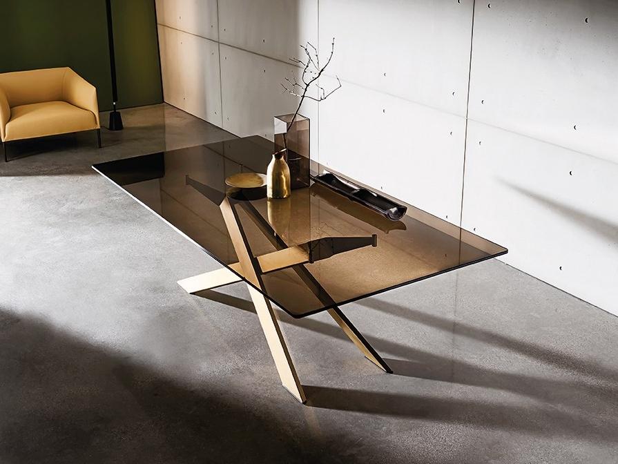 CROSS Rectangular glass table
