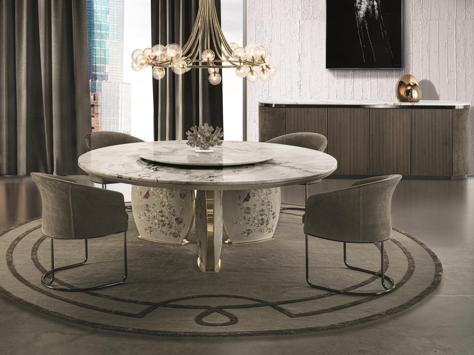 LOTUS Oval leather table