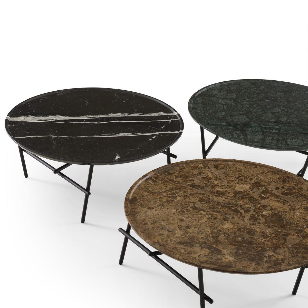 YURAGI Low round marble coffee table