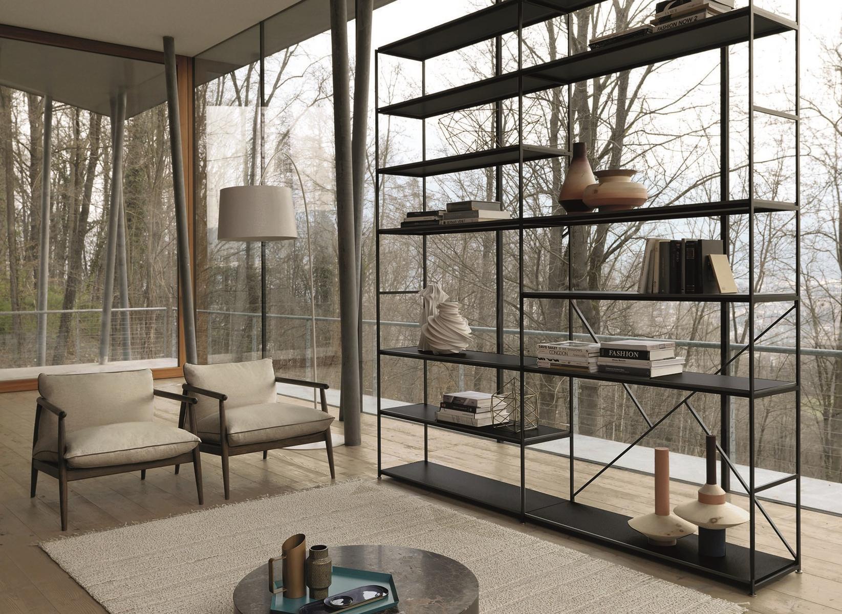 IMAGE Open double-sided metal bookcase