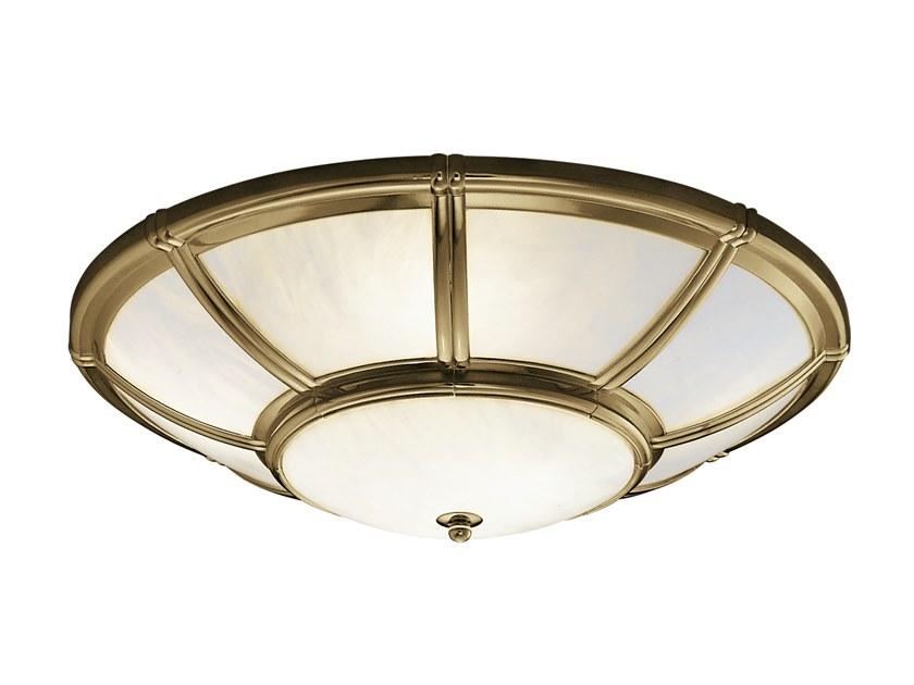 LORENZO 1998/6-PL Gold plated ceiling light with opal glass