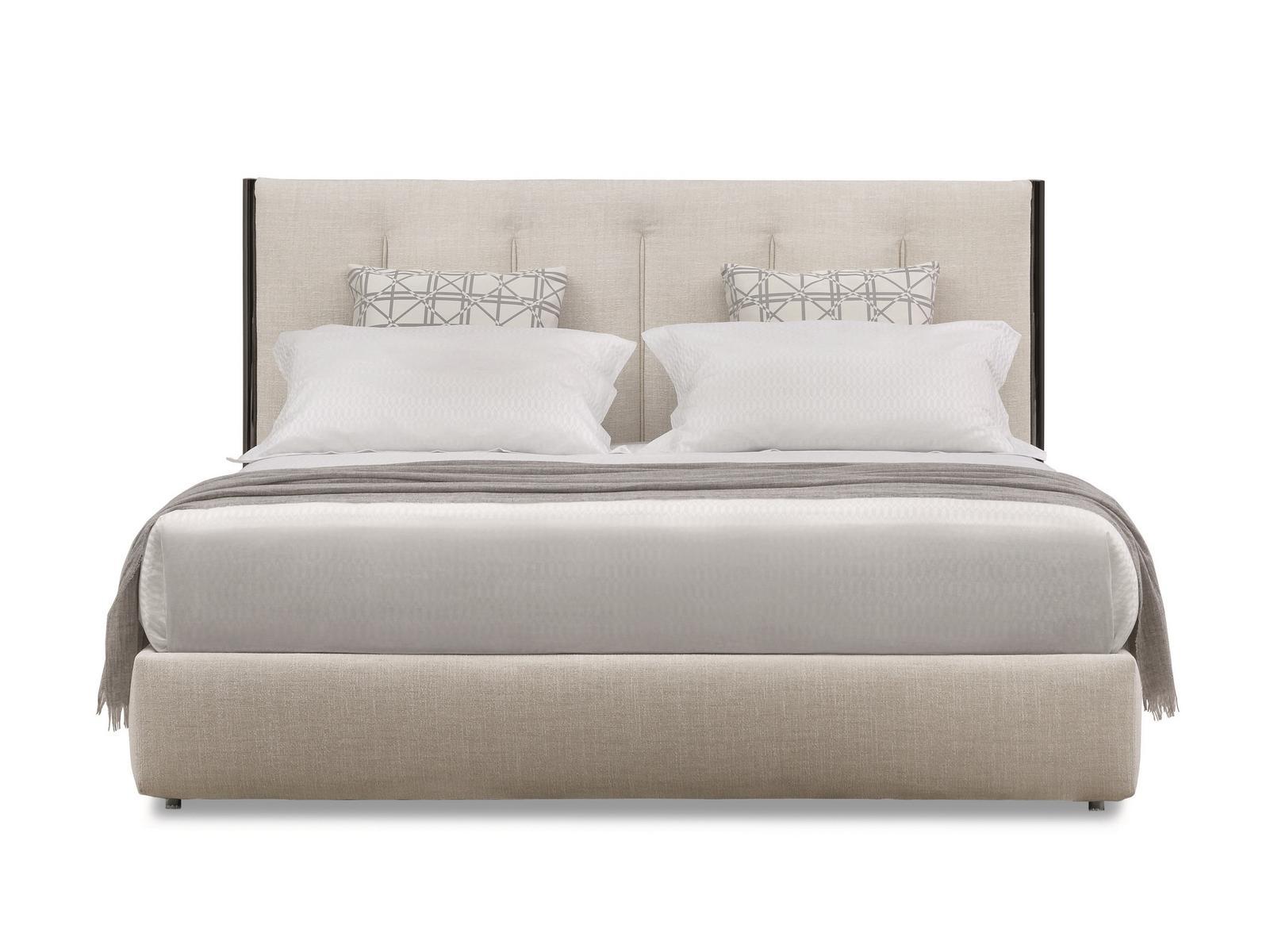 KOI Fabric double bed with high headboard