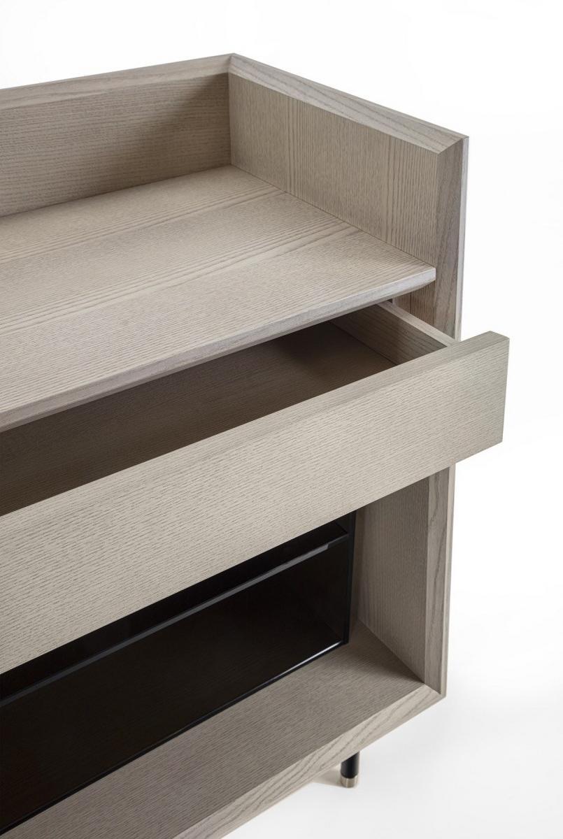 ANALOG Rectangular ash console table with drawers