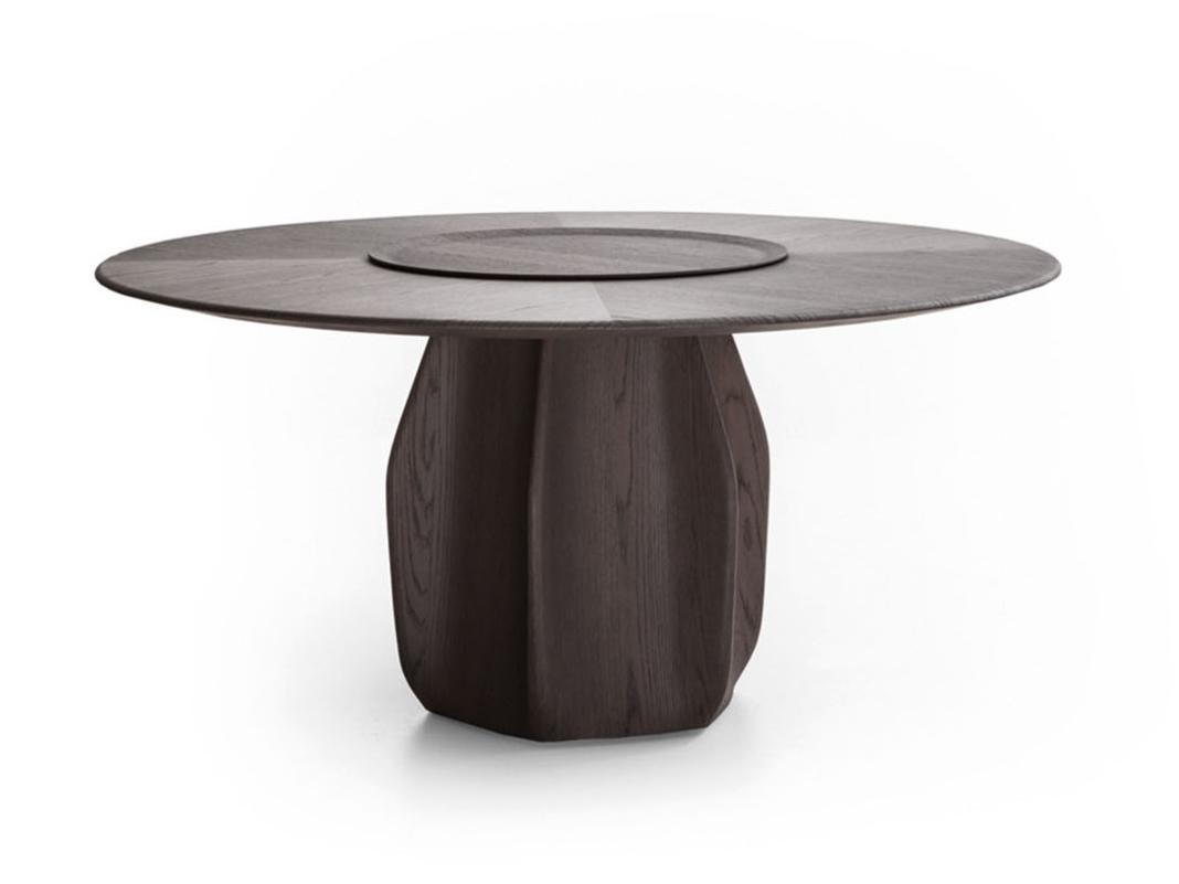 ASTERIAS Round wooden table with Lazy Susan