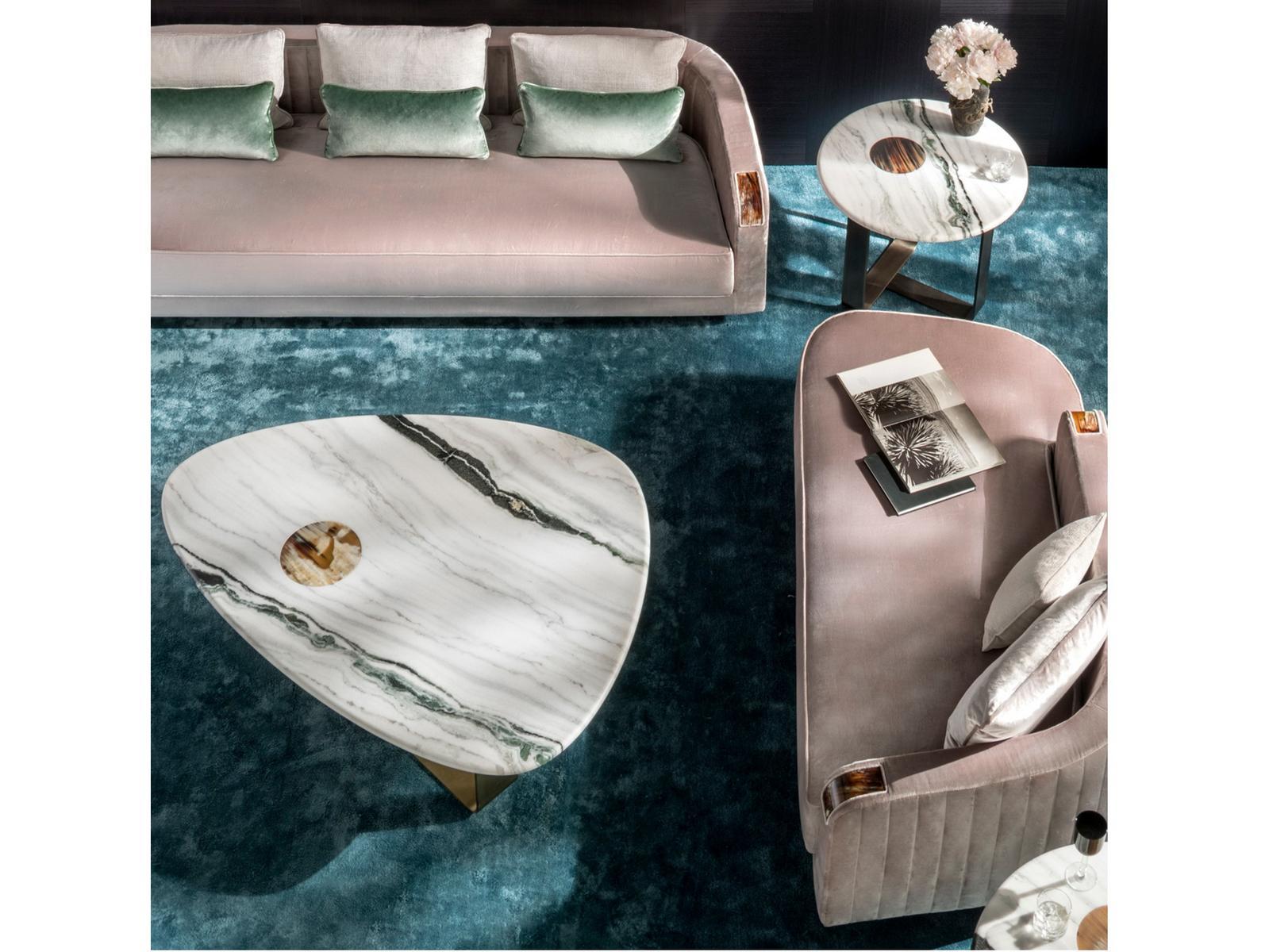 DEMETRA 7007 Low triangular marble coffee table