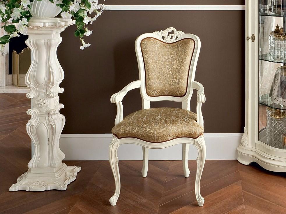 13507 Upholstered fabric chair with armrests