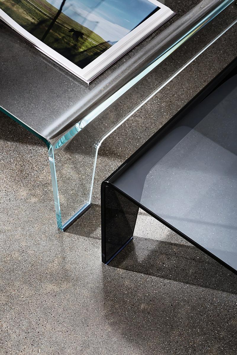 FROG Low rectangular glass coffee table