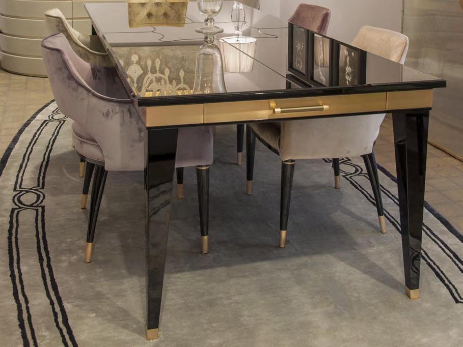 MUZIO Wooden dining table with drawers