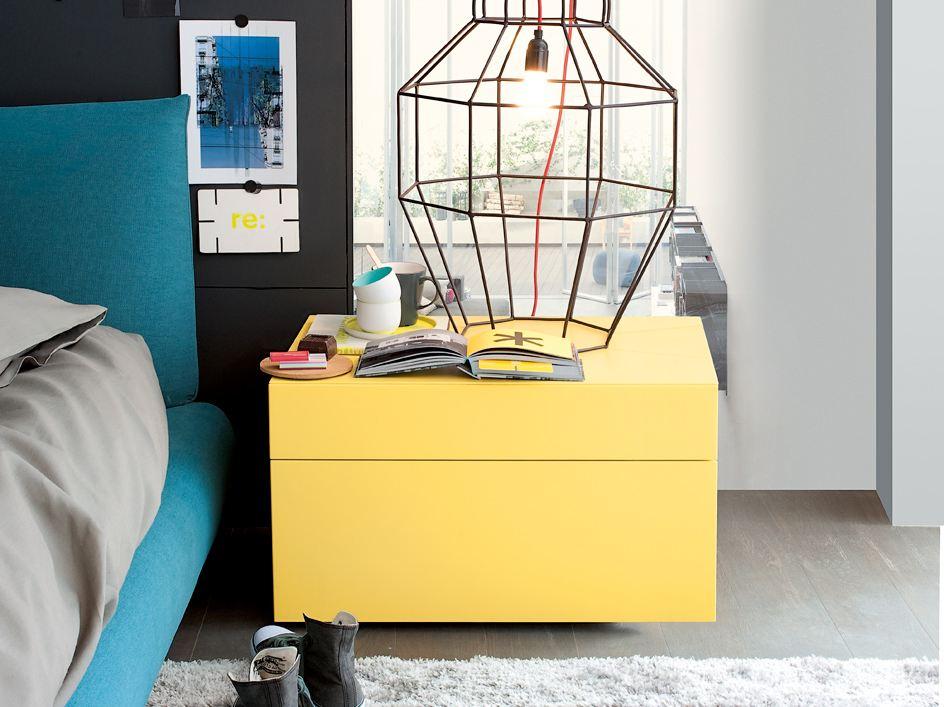 ABBINABILI Wooden bedside table with drawers