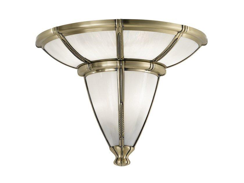 GIOTTO 1898/A4+2 Antique Brass wall light with opal or onyx glass