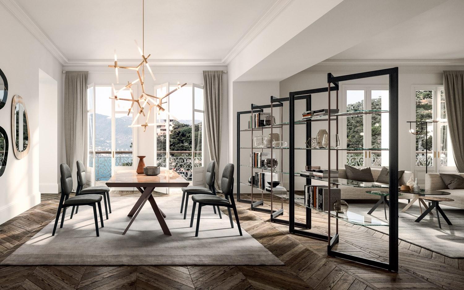 GIOTTO Open back leather chair