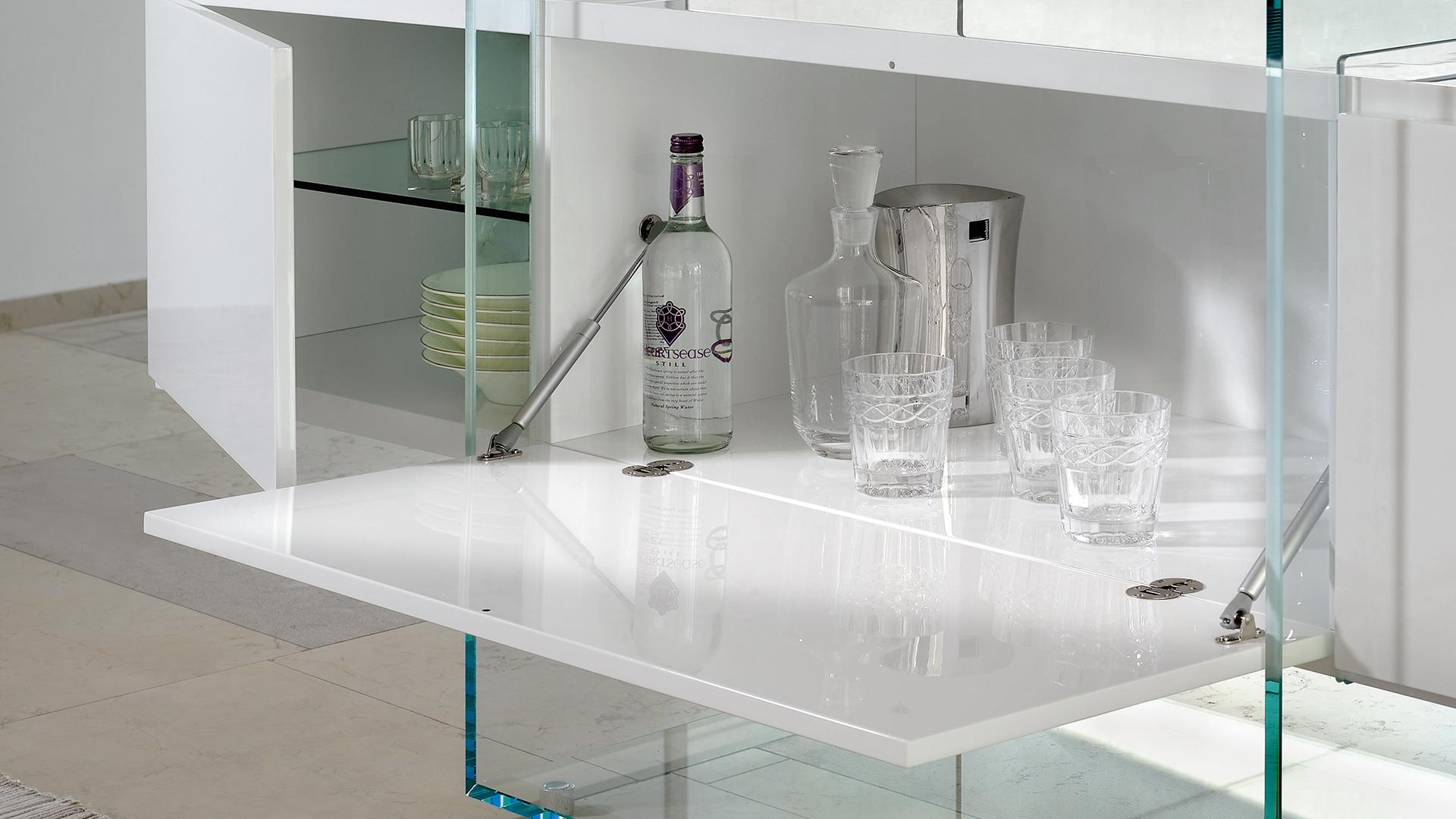 KUBO Wood and glass sideboard with flap doors