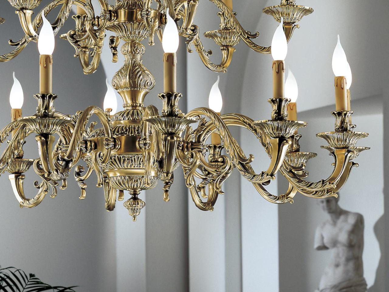 BRAD 1167/12+6 Antique Brass chandelier