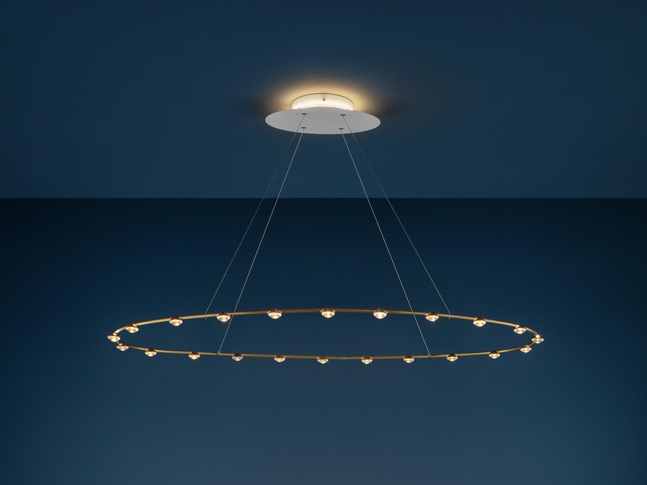 22 PETITES LENTILLES LED brass pendant lamp